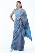 Load image into Gallery viewer, Urban Drape Denim Greys Handwoven Saree
