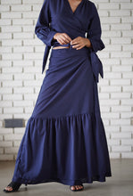 Load image into Gallery viewer, Gaia Maxi Wrap Skirt - Navy
