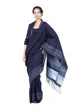 Load image into Gallery viewer, Urban Drape Black Pearl Handwoven Saree