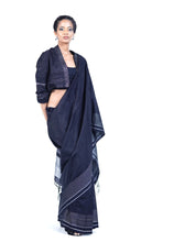 Load image into Gallery viewer, Urban Drape Black Pearl Handwoven Saree