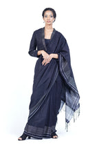 Load image into Gallery viewer, Urban Drape Black Pearl Handwoven Saree