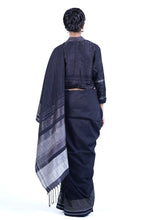 Load image into Gallery viewer, Urban Drape Black Pearl Handwoven Saree
