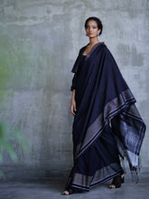 Load image into Gallery viewer, Urban Drape Black Pearl Handwoven Saree
