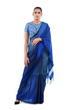 Load image into Gallery viewer, Urban Drape Dark Wash Handwoven Saree
