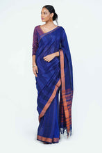 Load image into Gallery viewer, Urban Drape Rockies Blue Handwoven Saree