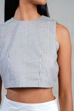 Load image into Gallery viewer, Grey Stripped Crop Top
