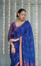 Load image into Gallery viewer, Urban Drape Rockies Blue Handwoven Saree