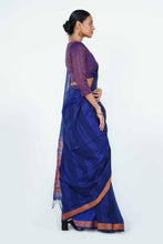 Load image into Gallery viewer, Urban Drape Rockies Blue Handwoven Saree