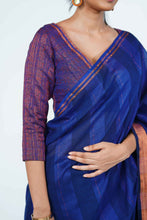 Load image into Gallery viewer, Urban Drape Rockies Blue Handwoven Saree