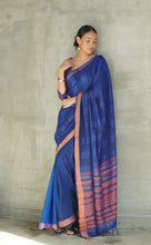 Load image into Gallery viewer, Urban Drape Rockies Blue Handwoven Saree