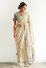 Load image into Gallery viewer, Urban Drape Etowah Cream Silk Mixed Saree - Fashion Market.LK