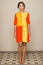 Load image into Gallery viewer, Yellow block batik shift dress - Fashion Market.LK