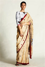 Load image into Gallery viewer, Urban Drape Beige Batik Saree
