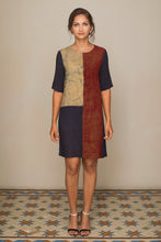 Load image into Gallery viewer, Beige block Batik Shift dress
