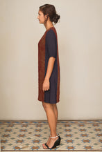 Load image into Gallery viewer, Beige block Batik Shift dress
