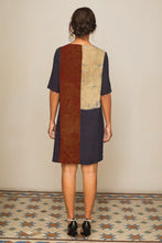 Load image into Gallery viewer, Beige block Batik Shift dress
