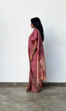 Load image into Gallery viewer, Urban Drape Vintage Pink Handwoven Saree
