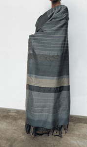 Urban Drape Silver Haze Handwoven Saree