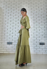 Load image into Gallery viewer, Gaia Maxi Wrap Skirt - Olive

