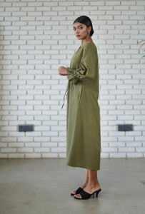 Meiya Puff Sleeve Dress - Olive