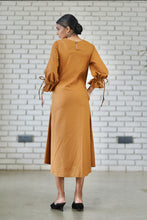 Load image into Gallery viewer, Meiya Puff Sleeve Dress - Musted
