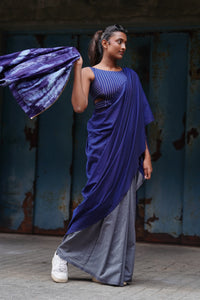 Urban Drape Navy Pulse Handwoven Saree