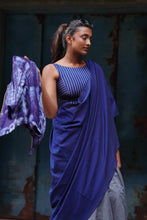 Load image into Gallery viewer, Urban Drape Navy Pulse Handwoven Saree
