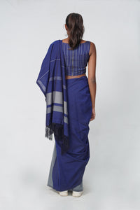 Urban Drape Navy Pulse Handwoven Saree