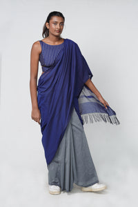 Urban Drape Navy Pulse Handwoven Saree