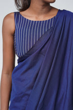 Load image into Gallery viewer, Urban Drape Navy Pulse Handwoven Saree
