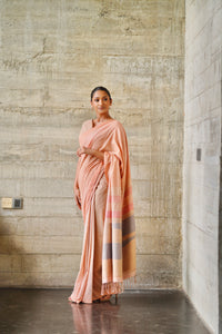 Urban Drape Blush Sunset Handwoven Saree