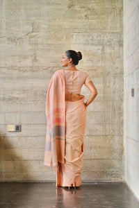 Urban Drape Blush Sunset Handwoven Saree