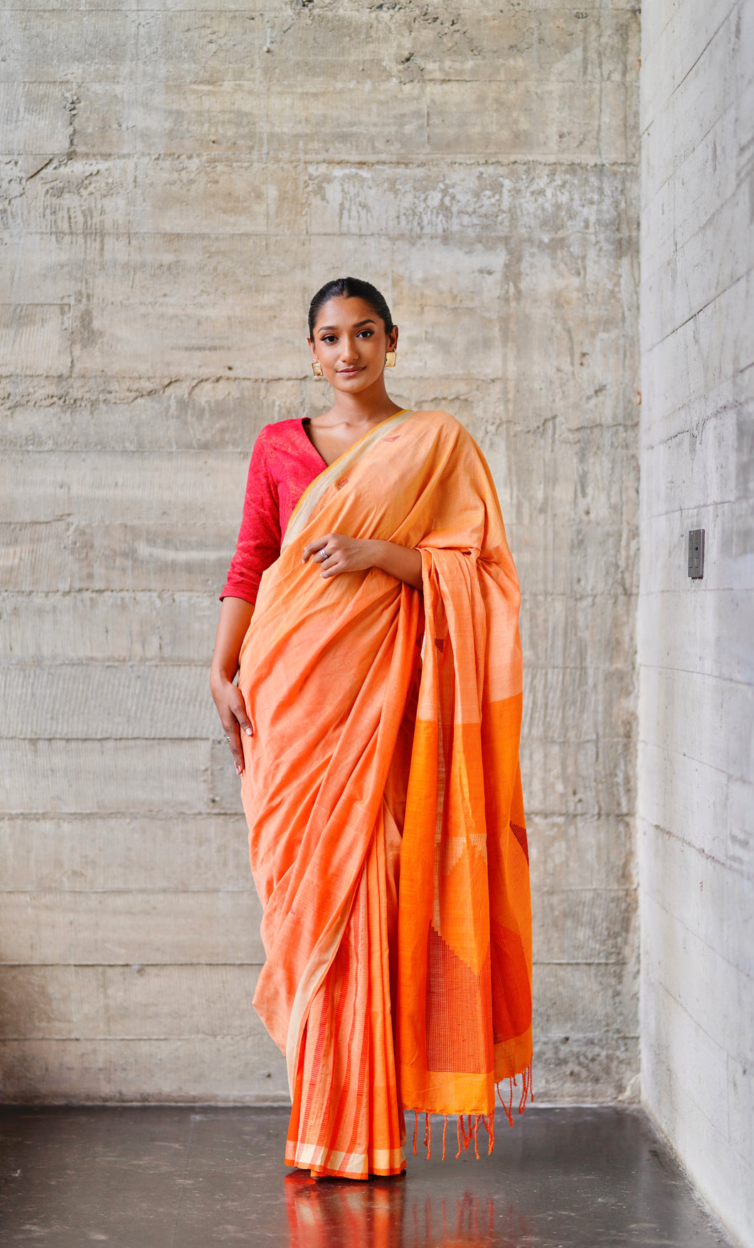 Urban Drape Afterglow Handwoven Saree