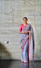 Load image into Gallery viewer, Urban Drape Night Light Handwoven Saree
