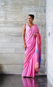 Urban Drape Lush Sky Handwoven Saree