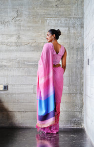 Urban Drape Lush Sky Handwoven Saree