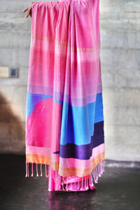 Urban Drape Lush Sky Handwoven Saree