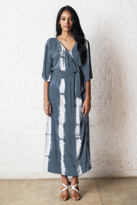 Grey Kimono Wrap Dress