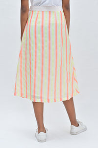 Midi Stripe Wrap Skirt