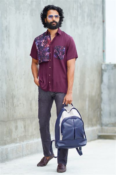 Abstract Floral Casual Short-Sleeve Shirt