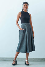 Load image into Gallery viewer, Maxi Black Denim Skirt
