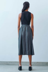 Maxi Black Denim Skirt