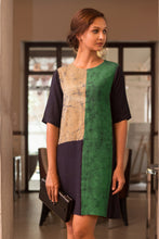 Load image into Gallery viewer, Navy block Batik Shift dress - Fashion Market.LK
