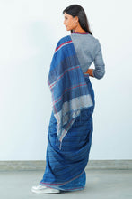 Load image into Gallery viewer, Urban Drape Stone Indigo Denim Handwoven Saree
