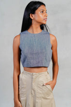 Load image into Gallery viewer, Sleeveless Light Grey Crop Top
