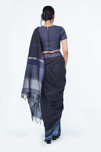 Urban Drape Ebony Pearl Handwoven Saree