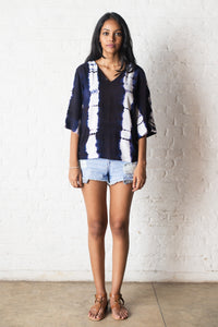 Indigo Tie Dye Top - Fashion Market.LK