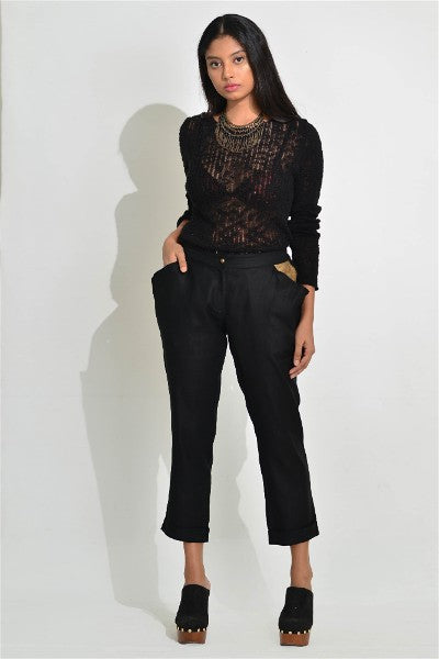 Tailored Black Cropped Pants
