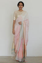 Load image into Gallery viewer, Urban Drape Luxe Blush Pink Pastel Handwoven Saree - Fashion Market.LK
