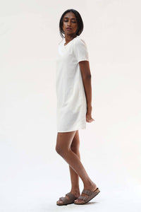 Saki - White Mini Linen dress